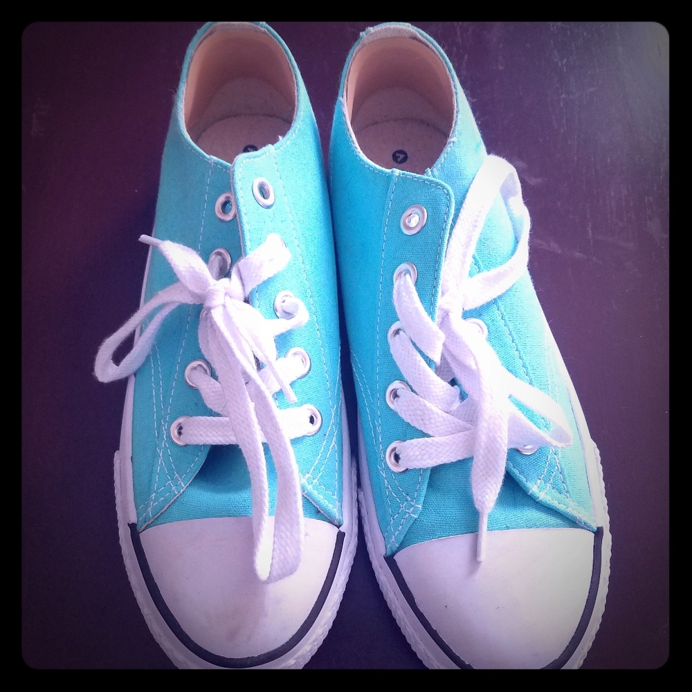 Blue lace up shoes